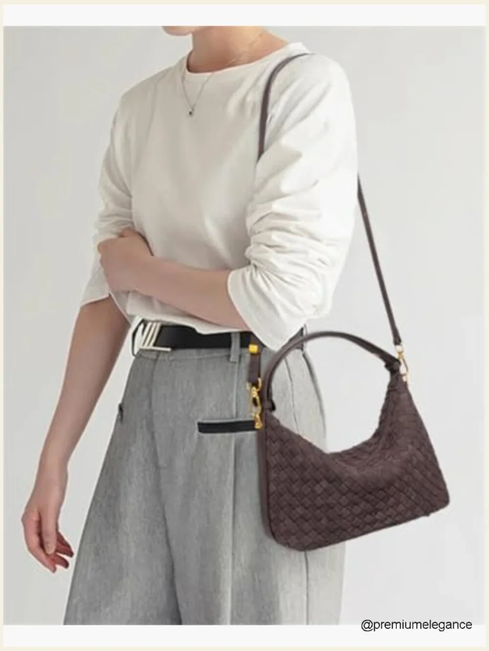Faux Suede Woven Tote Shoulder Bag Hobo Satchel Crossbody Purse
